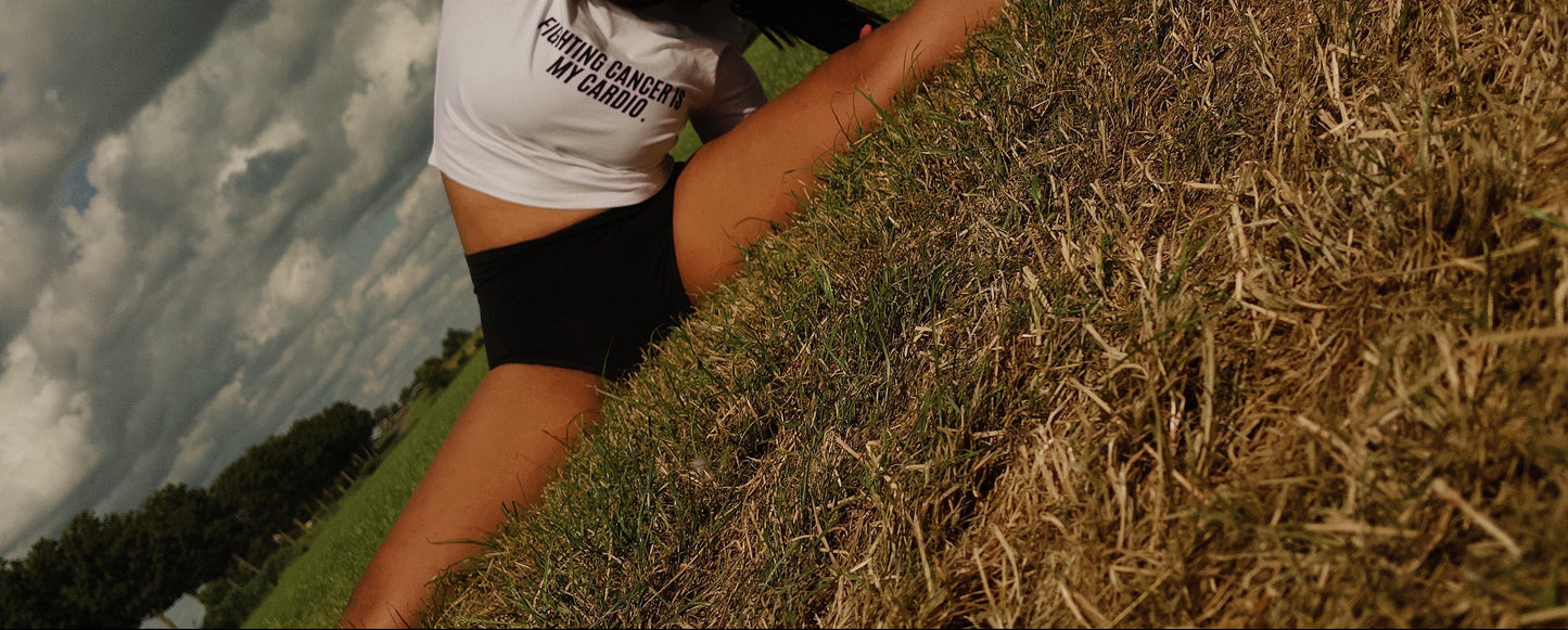 Fighting Cancer Is My Cardio Cropped Tee